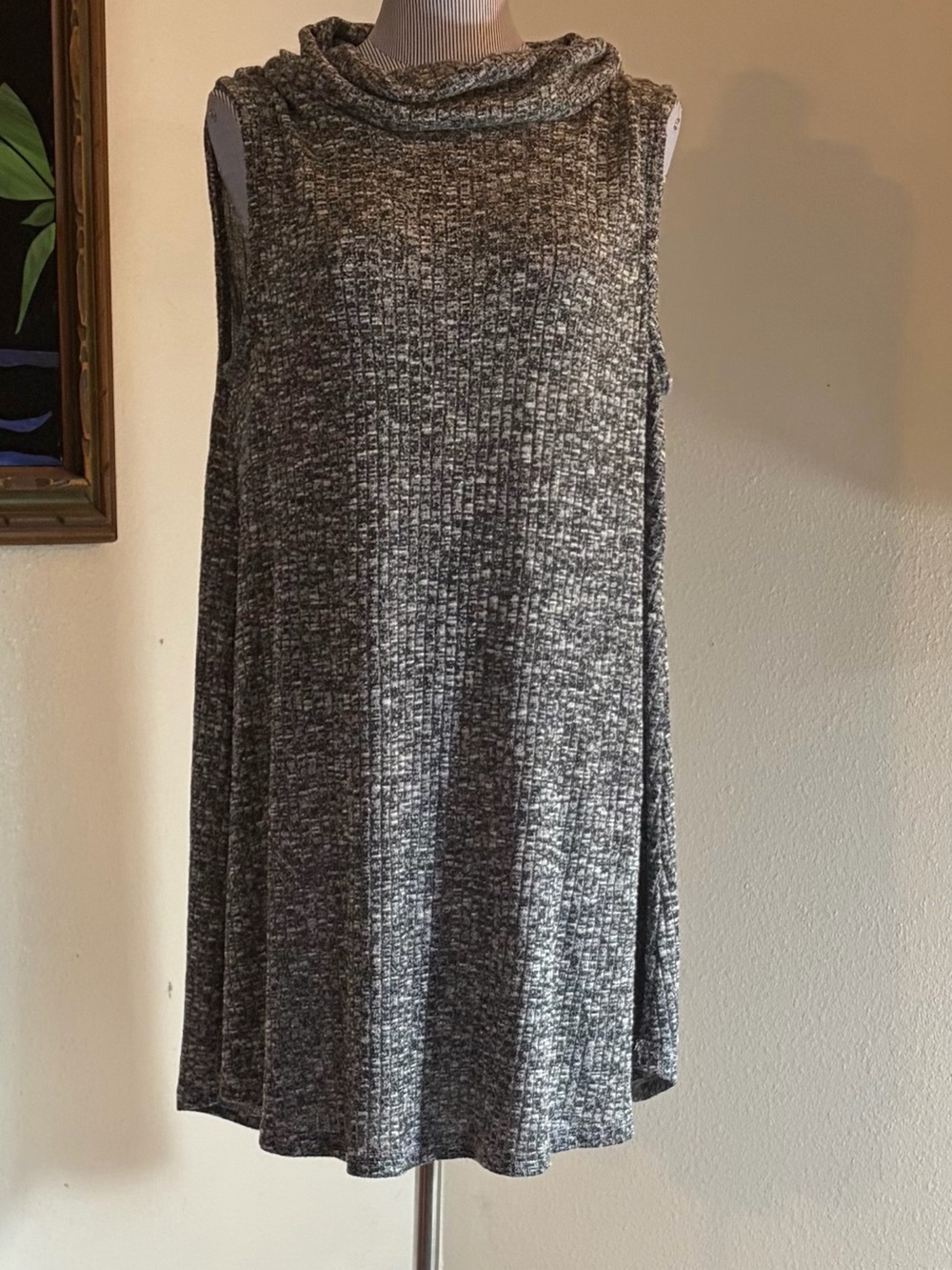 Jon & Anna Sleeveless Cowl Neck Mini Dress in Heather Gray